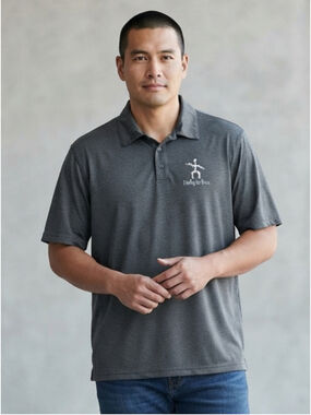 Sport-Tek heather grey polo sporty breathable lightweight mens size XXL 2XL EUC